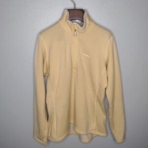 Patagonia Women's Waffle 1/4 Zip Pullover Top Large Yellow Outdoor A20